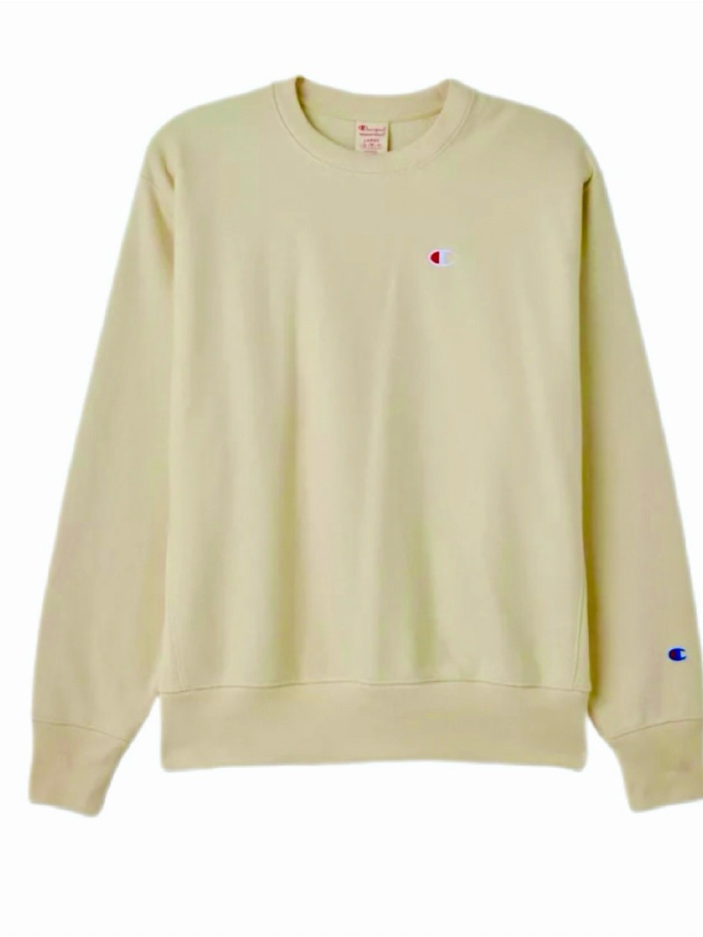 Champion Reverse Weave Lemon Yellow Crewneck Sweatshirt Medium Urban Outfitters